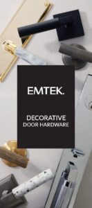 Emtek: Brochure de poche pour matériel décoratif de porte